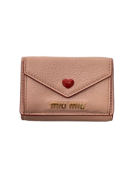 ミュウミュウ 三つ折り財布 ラブレター マドラス ラブ ハート MIUMIU