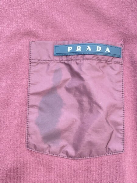 PRADA(プラダ) / ラバーロゴ/ポケットTシャツ/XL/コットン/BRD/SNJ250 