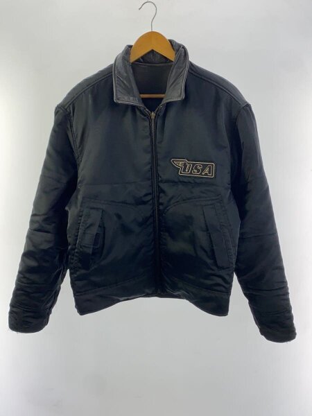 GUESS(ゲス) / 90s-00s/レザージャケット/S/リバーシブル/ワッペン/BLK