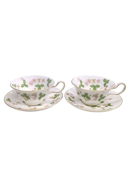 美品】ウェッジウッド 黒壺 ワイルド ストロベリー ピオニー3客 
