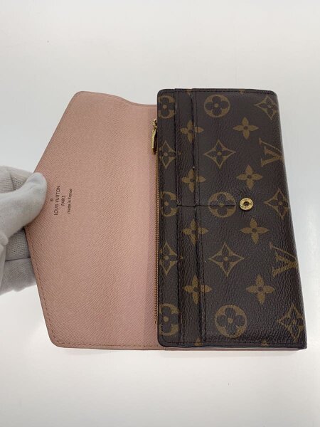 LOUIS VUITTON / 2)ポルト・フォイユ・サラ_モノグラム・キャンバス_BRW_ローズバレリーヌ/PVC/BRW/レディース LOUIS VUITTON(ルイヴィトン) / 2)ポルト・フォイユ・サラ_モノグラム