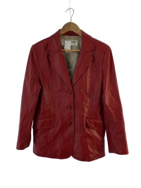 BALMAIN 羊革ジャンパー BALMAIN(バルマン) / レザージャケット・ブルゾン/11/羊革/RED/無地