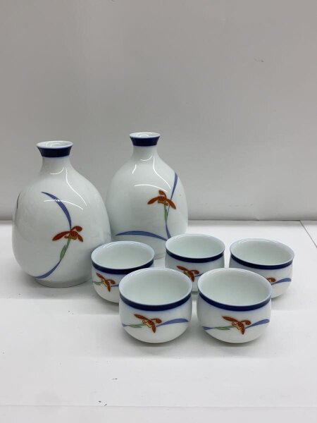 香蘭社(コウランシャ) / オーキッドレース/酒器セット/徳利×2・猪口×5