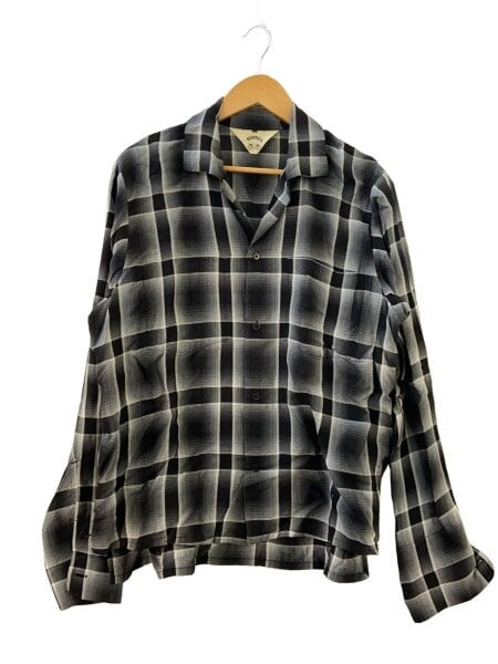 シャツ SUNSEA 19SS SHADOW CHECK GIGORO SHIRT SUNSEA(サンシー) / 19SS/SHADOW CHECK GIGOLO SHIRT/2/レーヨン/BLK