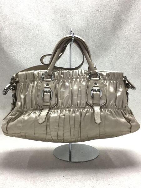 PRADA(プラダ) / BN1407/ハンドバッグ/レザー/ゴールド/ベージュ 