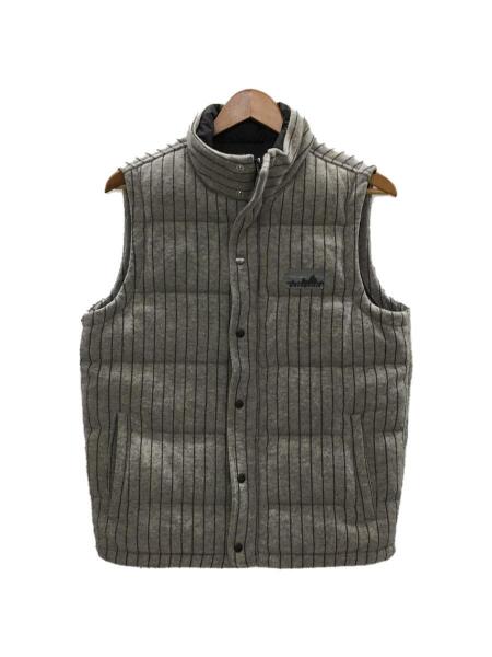 patagonia ストライプ ダウンベスト グレー