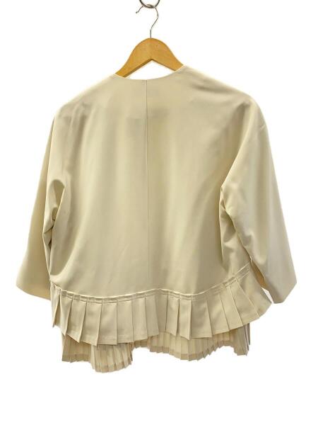 エボニーアイボリー　E bony ivory プリーツジャケット Ebonyivory (エボニーアイボリー) ノーカラープリーツジャケット