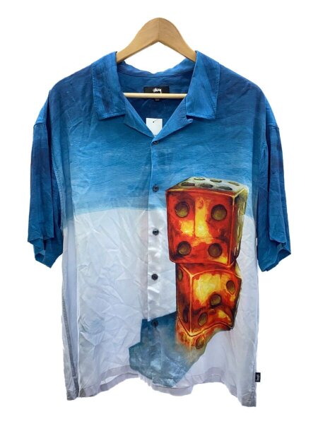 STUSSY(ステューシー) / DICE PAINTING SHIRT/半袖シャツ/L/レーヨン 
