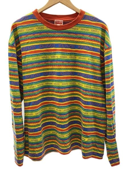 KENZO(ケンゾー) / SURF STRIPE/織柄/長袖Tシャツ/M/コットン/マルチ 