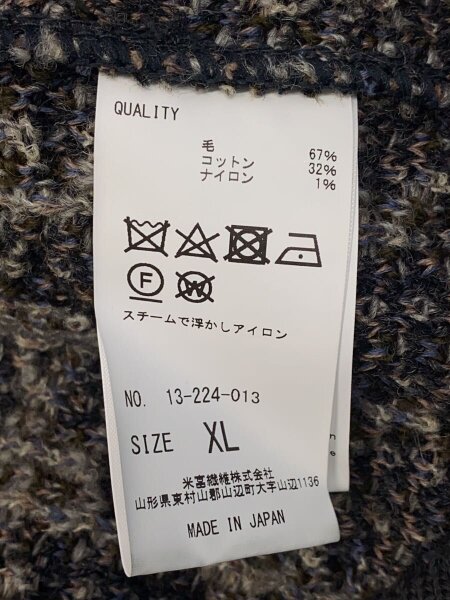 Coohem / ニットベスト(厚手)/XL/ウール/GRY/花柄/13-224-013 Coohem(コーヘン) / ニットベスト(厚手)/XL/ウール/GRY/花柄/13-224