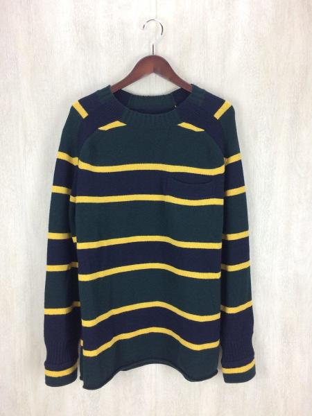 sacai(サカイ) / 16AW/ボーダーニット/セーター(厚手)/3/ウール/GRN 