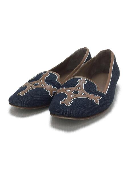 HERMES(エルメス) / エルメス/フラットシューズ/デニム×レザー/35.5 