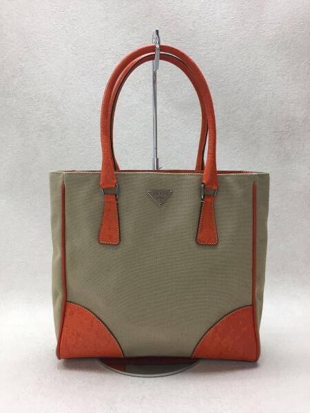 PRADA(プラダ) / CANAPA+CINGHI/キャンバス×レザー/ハンドバッグ 