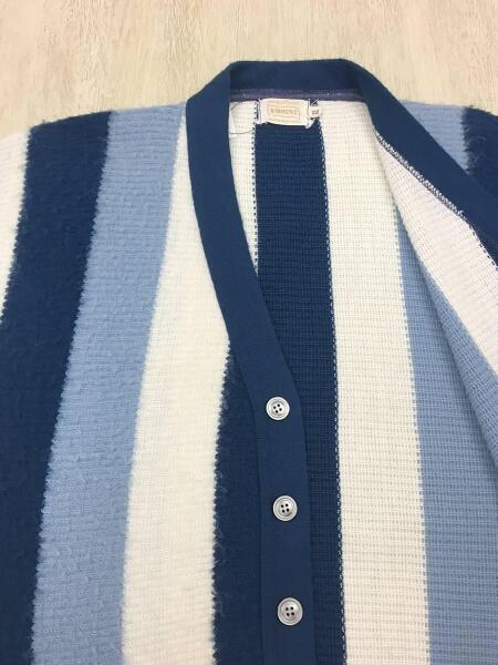 BRENT(ブレント) / カーディガン(厚手)/XL/アクリル/ブルー/ストライプ