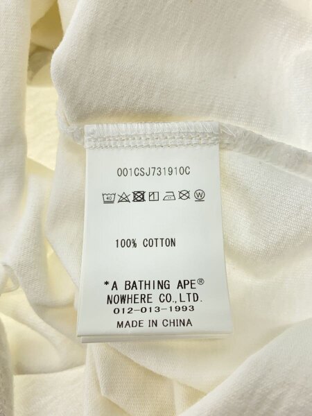 A BATHING APE / Tシャツ/M/コットン/WHT/001CSJ731910C/×UNION/Washed STA Tee A BATHING APE(アベイシングエイプ) / Tシャツ/M/コットン/WHT