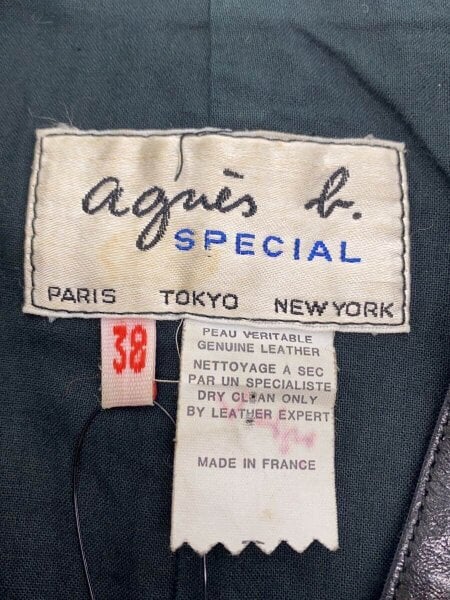 agnes b.(アニエスベー) / レザージャケット・ブルゾン/38/レザー/BLK agnes b.(アニエスベー) / レザージャケット・ブルゾン/38/レザー/BLK
