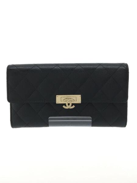 CHANEL(シャネル) / 長財布/レザー/BLK/レディース/ココロックフラップ 