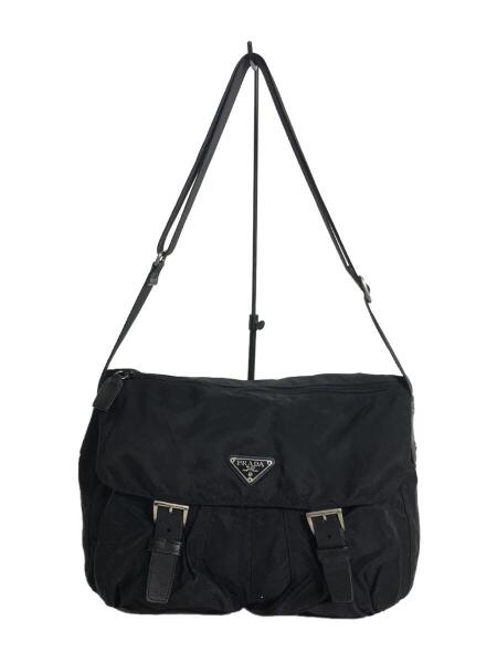 PRADA(プラダ) / ショルダーバッグ/ナイロン/BLK/BT1738/レザー傷有  