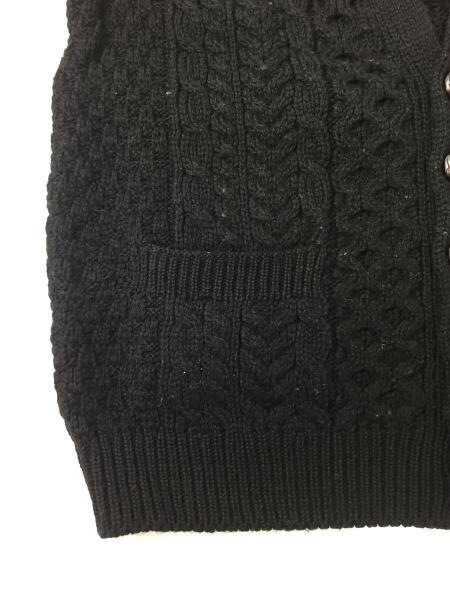 EVISU(エヴィス) / ケーブルニットカーディガン(厚手)/XS/ウール/BLK 