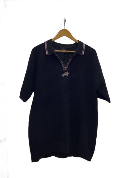 HUF(ハフ) / ポロシャツ/XL/ポリエステル/GRY/CURSIVE SCRIPT ZIP POLO 