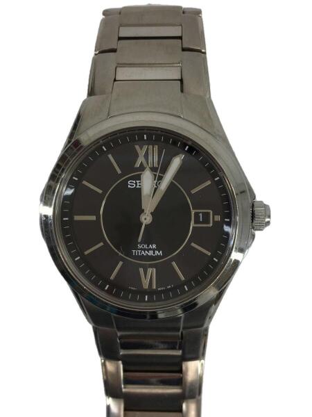 SEIKO(セイコー) / ソーラー腕時計/アナログ/BLK/SLV/V145-0BA0 | 中古 
