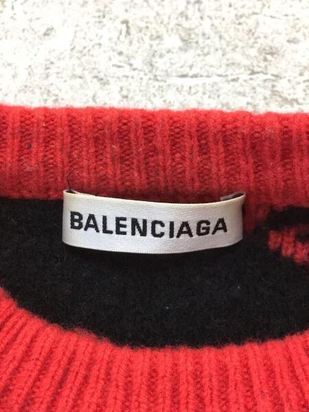 BALENCIAGA(バレンシアガ) / ロゴニット/セーター(厚手)/XS/ウール/RED 