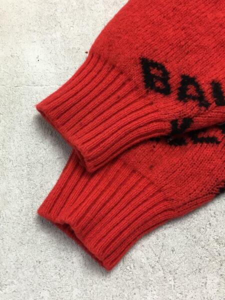 BALENCIAGA(バレンシアガ) / ロゴニット/セーター(厚手)/XS/ウール/RED 