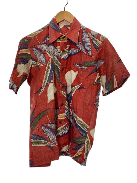 sears(シアーズ) / 70s/アロハシャツ/--/コットン/RED/花柄 | 古着の 
