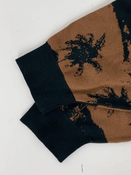 LAD MUSICIAN / カーディガン(厚手)/44/コットン/ブラウン/総柄/2123-002// LAD MUSICIAN(ラッドミュージシャン) / カーディガン(厚手)/44