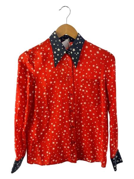MIU MIU(ミュウミュウ) / 長袖ブラウス/38/シルク/RED/総柄/MK1335  