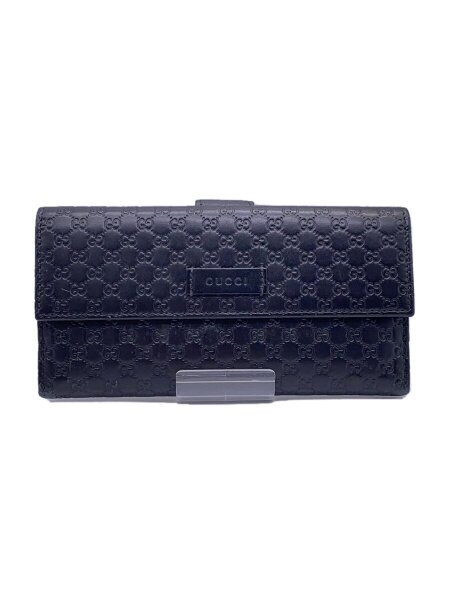 GUCCI(グッチ) / 長財布_マイクログッチシマ/レザー/BLK/メンズ | 中古 