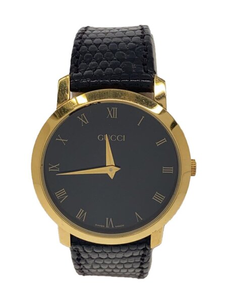GUCCI(グッチ) / クォーツ腕時計/アナログ/レザー/BLK/BLK/2200M 