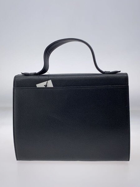 YVES SAINT LAURENT◇ハンドバッグ/レザー/BLK/ブラック/黒/無地/持ち
