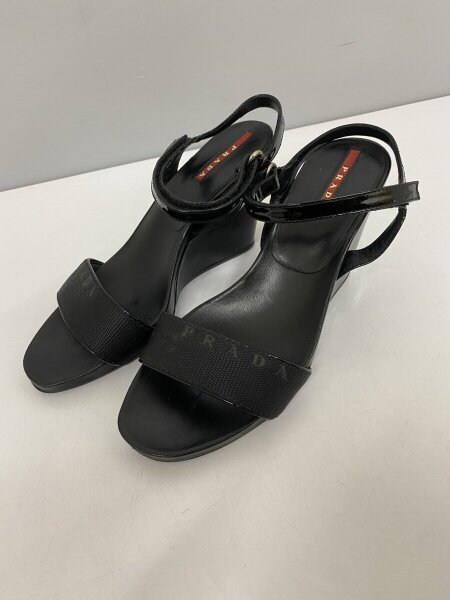 激安☆PRADA☆美品☆サイズ36☆サンダル☆黒☆プラダ