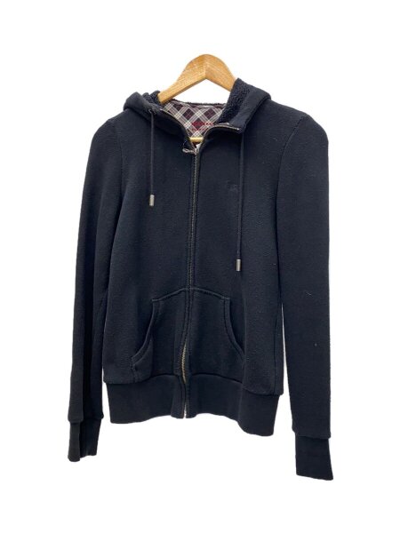 BURBERRY BLUE LABEL ブラックフルジップパーカー BURBERRY BLACK