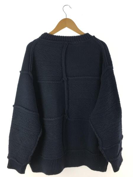 Name.(ネーム) / PATCHWORK KNIT SWEATER/3/ウール/ネイビー/NMKN-21AW 