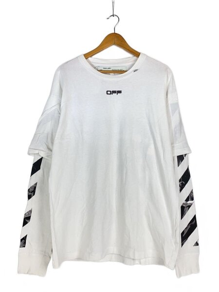 OFF-WHITE(オフホワイト) / 長袖Tシャツ/M/コットン/ホワイト 