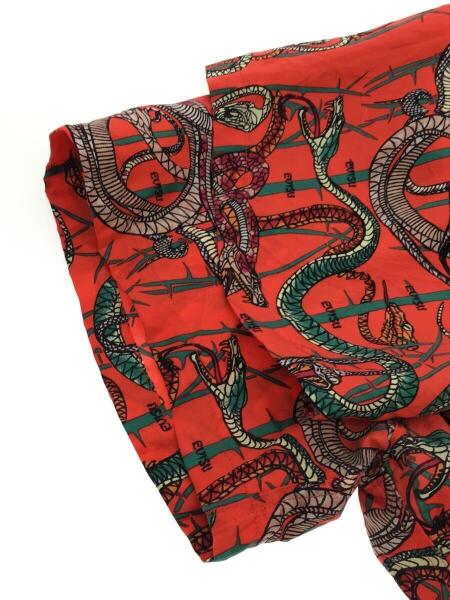 EVISU(エヴィス) / 蛇/開襟シャツ/アロハシャツ/44/シルク/RED 