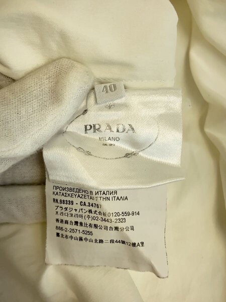 PRADA(プラダ) / フリルシャツ/長袖シャツ/40/コットン/WHT/0000ET
