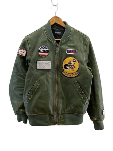 AVIREX(アヴィレックス) / AGED LEATHER BLOUSON TOMCATTERS/羊革/GRN 