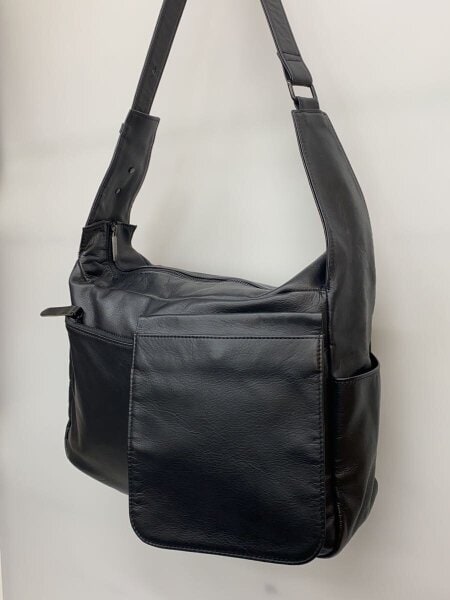 YOHJI YAMAMOTO(ヨウジヤマモト) / ショルダーバッグ/牛革/BLK/無地/NO