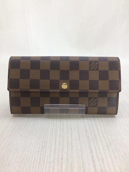 LOUIS VUITTON◇ポルト・フォイユ・サラ_ダミエ・エベヌ_ペンギン_BRW