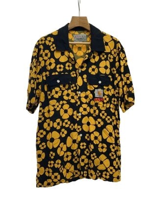 MARNI 半袖チェックシャツ ブラウン/イエロー MARNIの半袖シャツ検索結果|古着・中古品の通販サイト セカンド