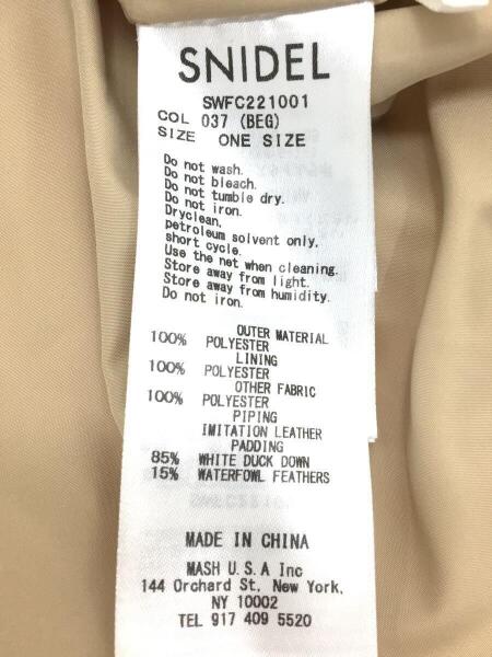 SNIDEL(スナイデル) / ダウンジャケット/one/ポリエステル/BEG/無地
