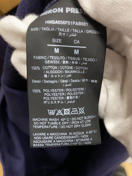 HERON PRESTON(ヘロンプレストン) / 半袖シャツ/M/コットン/NVY/無地