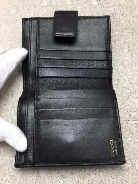 GUCCI(グッチ) / 2つ折り財布/レザー/BLK/無地/ユニセックス/035.0959