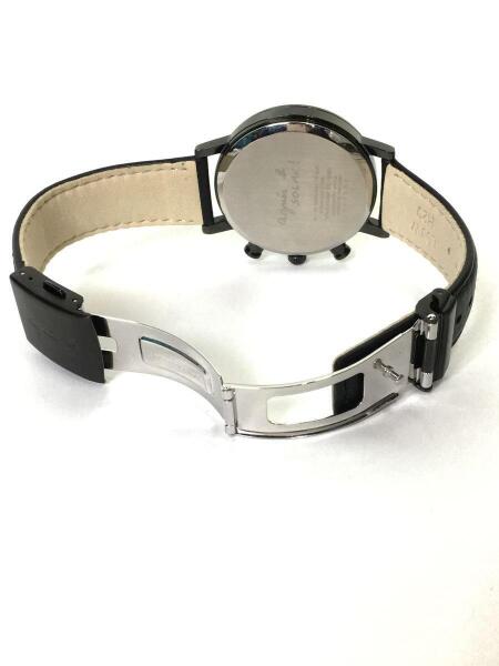 agnes b.(アニエスベー) / ソーラー腕時計/アナログ/レザー/BLK/BLK