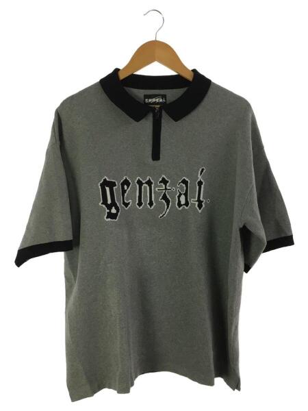 genzai(ゲンザイ) / knit polo/M/コットン/グレー/無地/GZ1091 | 古着 