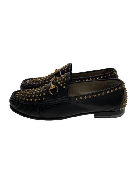 ヴィンテージGUCCI ブラックレザー ローファー 金具付き GUCCI】グッチ ホースビット ローファー レザー ラグソール