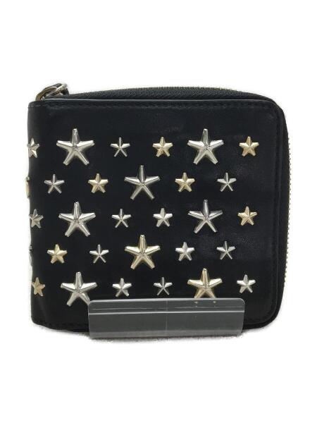 JIMMY CHOO(ジミーチュウ) / 2つ折り財布/--/BLK/ラウンドファスナー 